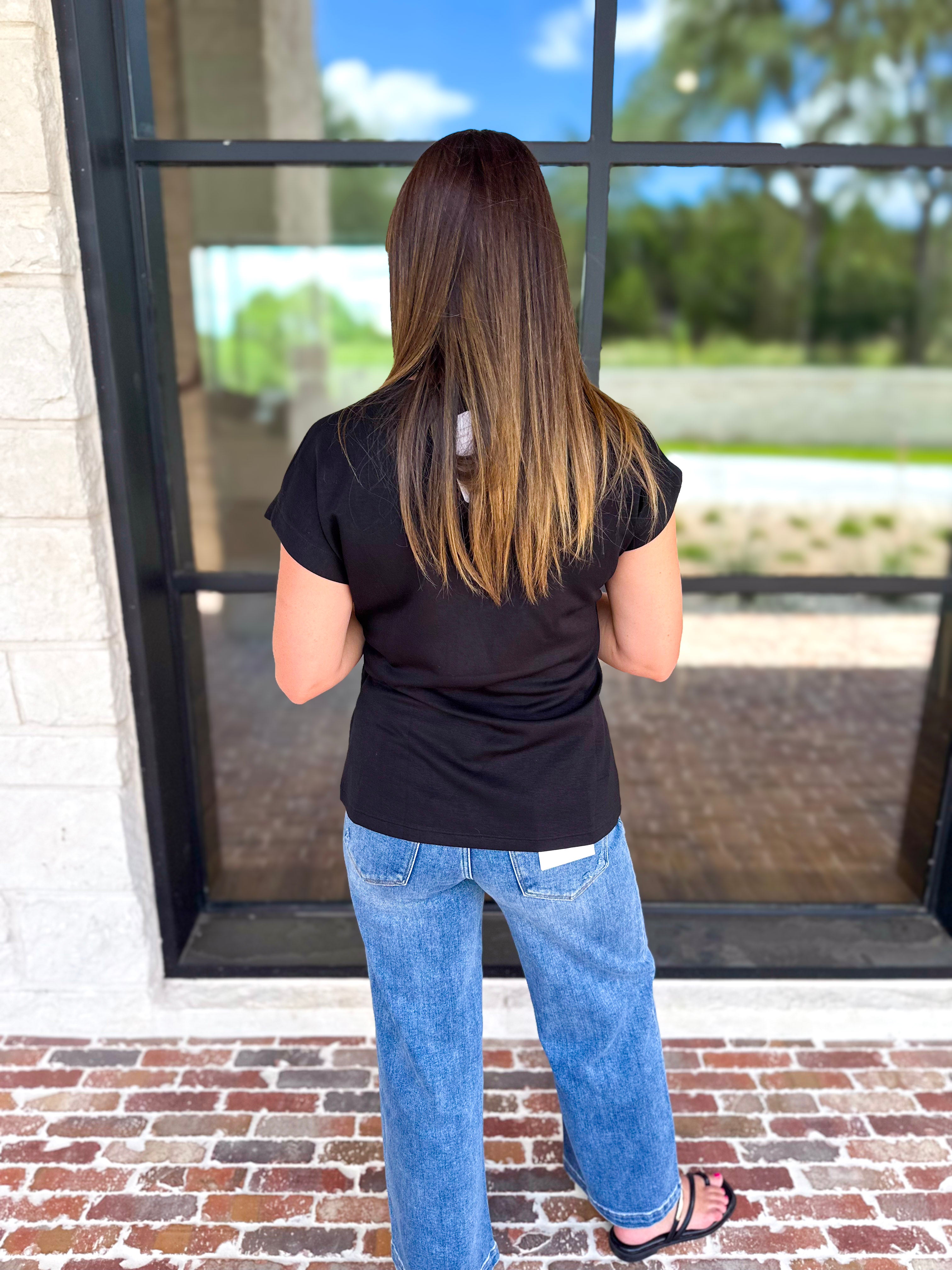 Elevated Twist Blouse - Black-200 Fashion Blouses-ENTRO-July & June Women's Fashion Boutique Located in San Antonio, Texas
