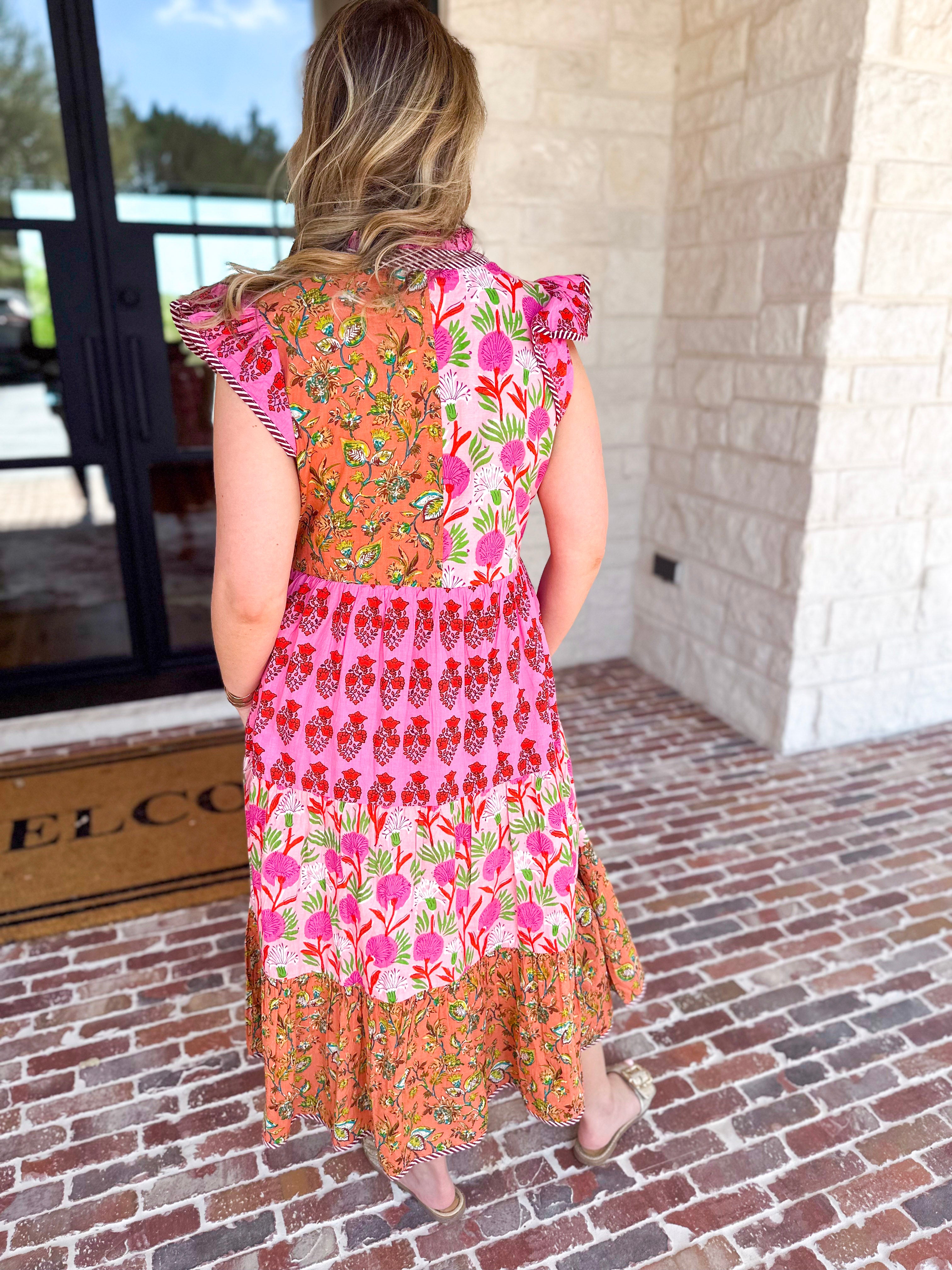 THML - Bold Garden Midi Dress-500 Midi-THML-July & June Women's Fashion Boutique Located in San Antonio, Texas