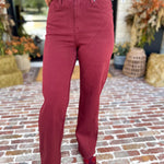 Classic Wide Leg Jeans - Crimson-420 Denim-MICA-July & June Women's Fashion Boutique Located in San Antonio, Texas