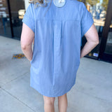 Go-To Utility Mini Dress - Blue-510 Mini-IN FEBRUARY-July & June Women's Fashion Boutique Located in San Antonio, Texas