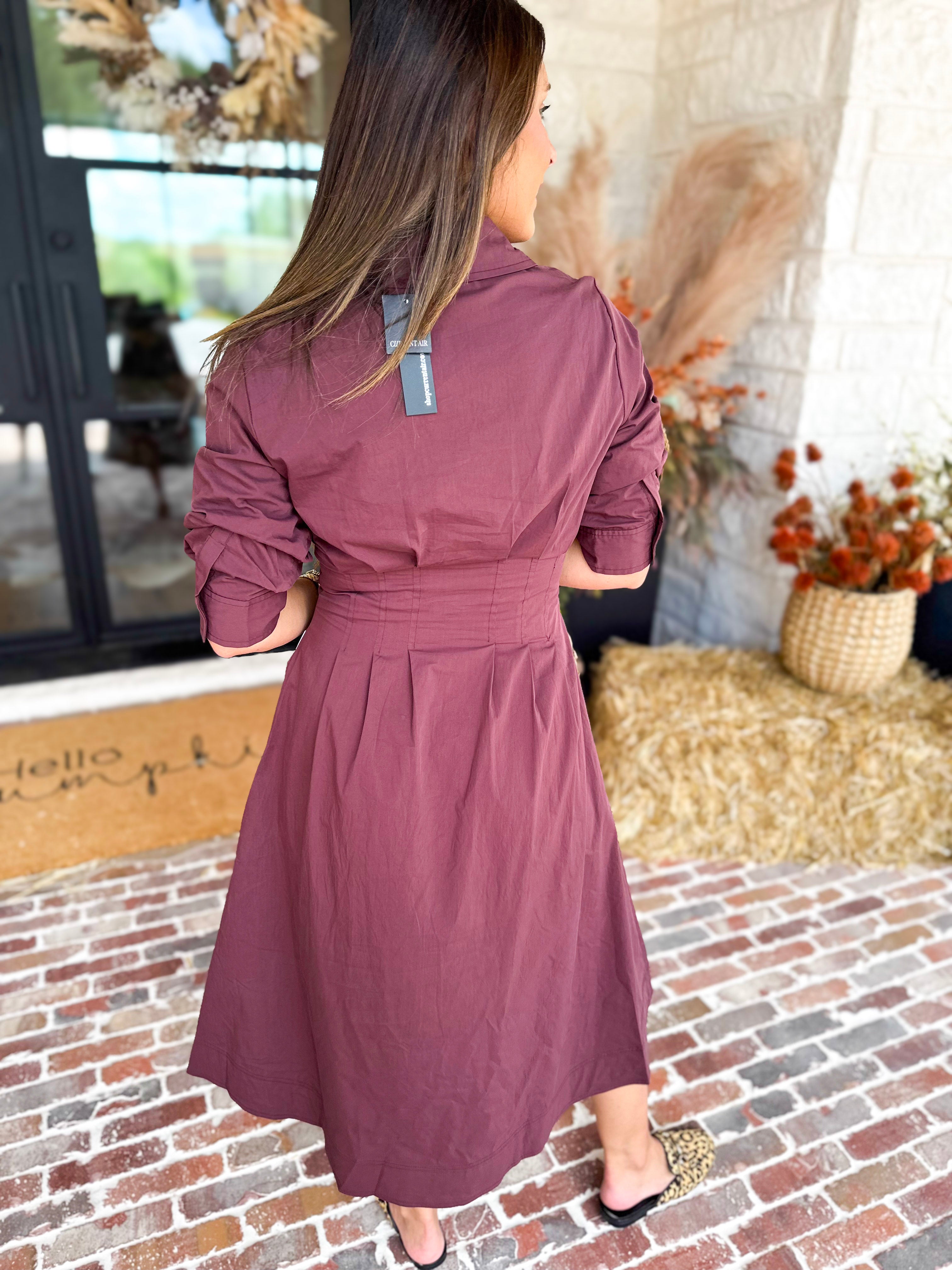 Current Air - Perfectly Refined Midi Dress-500 Midi-CURRENT AIR CLOTHING-July & June Women's Fashion Boutique Located in San Antonio, Texas