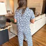 Mary Square - Ivy Navy Script PJ Pant Set-300 Athleisure/Lounge-MARY SQUARE-July & June Women's Fashion Boutique Located in San Antonio, Texas
