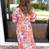 THML - Harvest Floral Button Down Midi Dress-500 Midi-THML-July & June Women's Fashion Boutique Located in San Antonio, Texas
