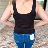 The Essential Square Neck Tank - Black-220 Basic Tops-RAE MODE-July & June Women's Fashion Boutique Located in San Antonio, Texas
