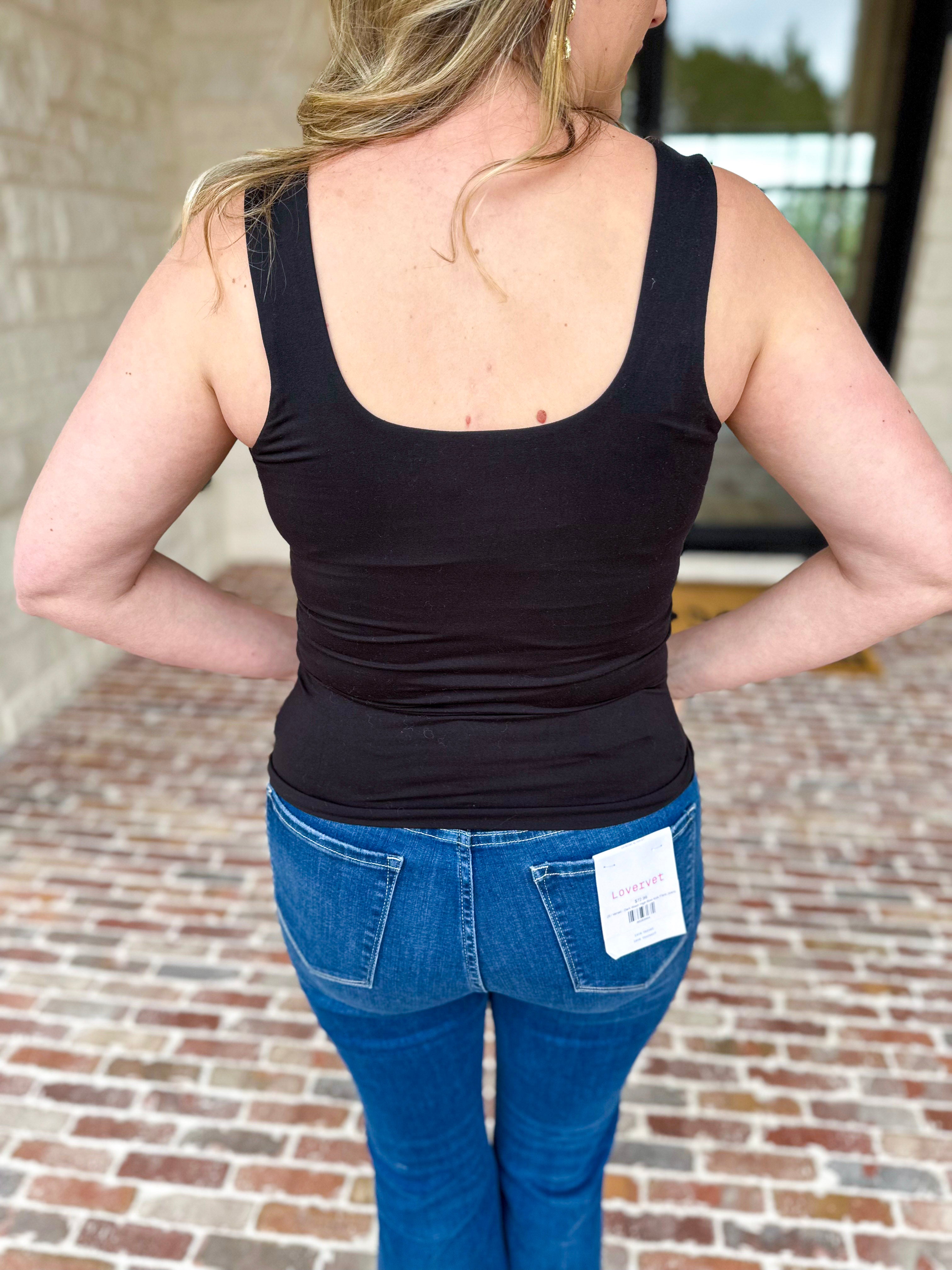 The Essential Square Neck Tank - Black-220 Basic Tops-RAE MODE-July & June Women's Fashion Boutique Located in San Antonio, Texas