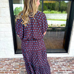 Darling in Dots Set - Brown & Blue-500 Midi-ENTRO-July & June Women's Fashion Boutique Located in San Antonio, Texas