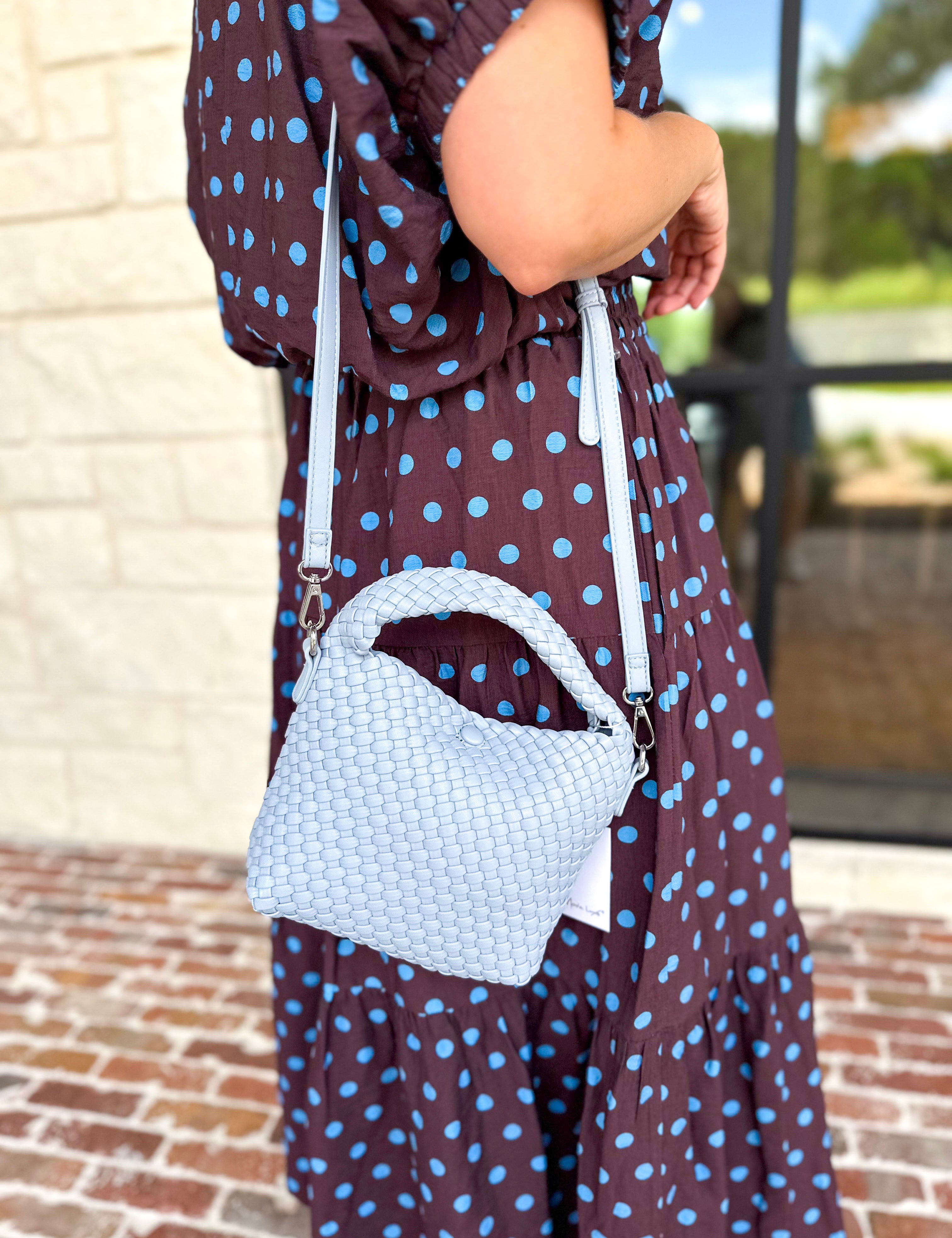 On Trend Woven Crossbody Bag - Blue-130 ACCESSORIES-Moda Luxe-July & June Women's Fashion Boutique Located in San Antonio, Texas