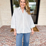 Comfy Coastal Button Down - Sage-200 Fashion Blouses-IN FEBRUARY-July & June Women's Fashion Boutique Located in San Antonio, Texas