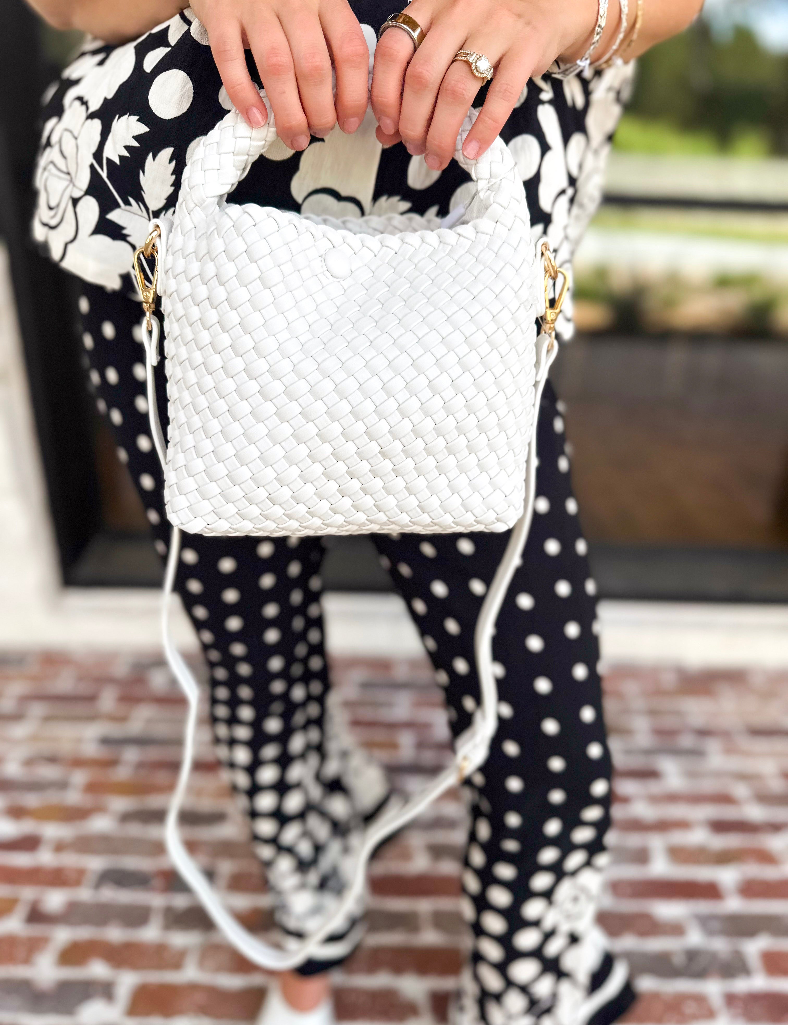 On Trend Woven Crossbody Bag - White-130 ACCESSORIES-Moda Luxe-July & June Women's Fashion Boutique Located in San Antonio, Texas