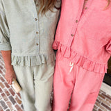 The Alys Blouse - Coral-200 Fashion Blouses-POLOGRAM-July & June Women's Fashion Boutique Located in San Antonio, Texas