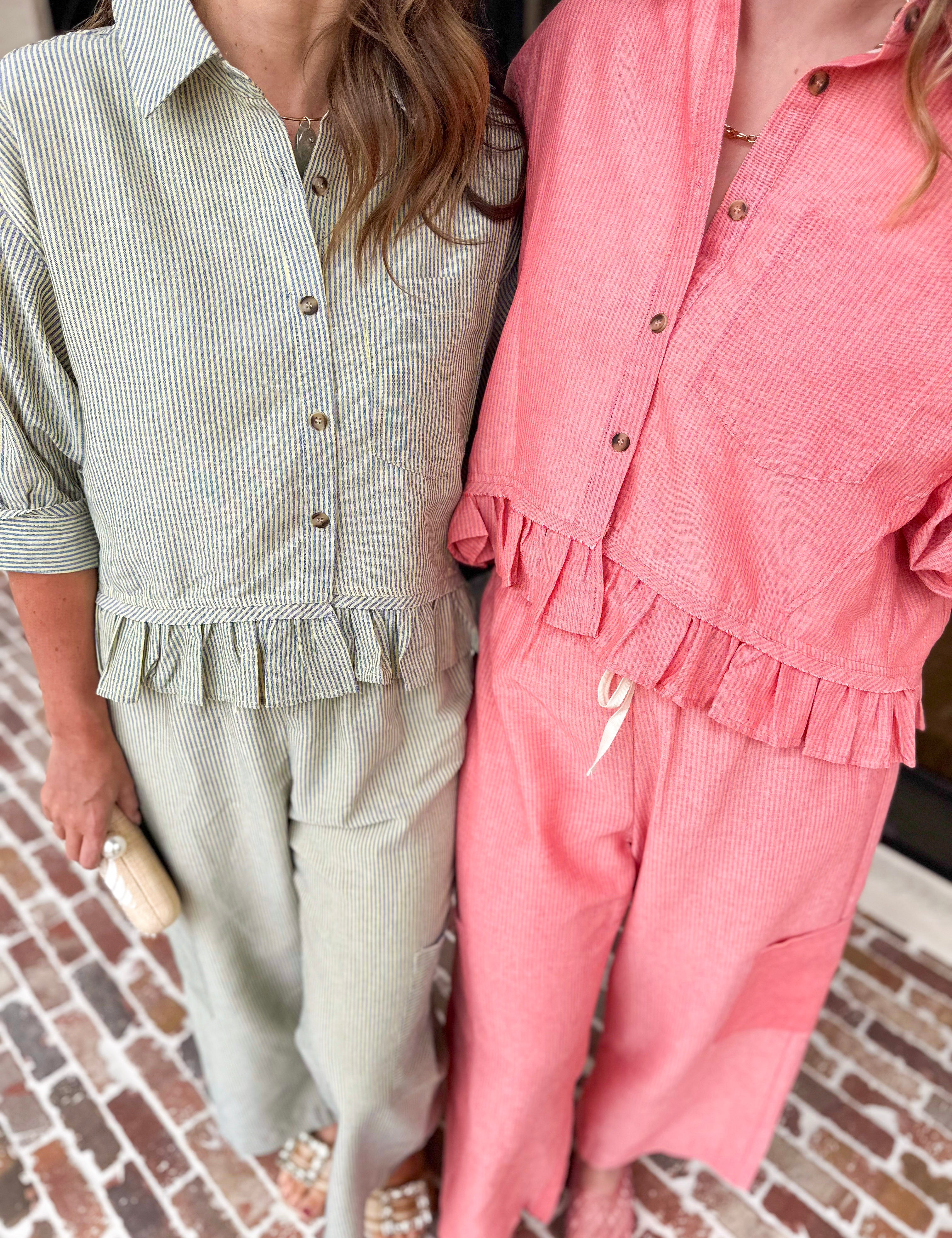 The Alys Blouse - Coral-200 Fashion Blouses-POLOGRAM-July & June Women's Fashion Boutique Located in San Antonio, Texas