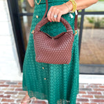 On Trend Woven Crossbody Bag - Chocolate-130 ACCESSORIES-Moda Luxe-July & June Women's Fashion Boutique Located in San Antonio, Texas