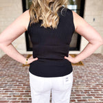 Current Air - Elegant Knit Tank - Black-200 Fashion Blouses-CURRENT AIR CLOTHING-July & June Women's Fashion Boutique Located in San Antonio, Texas