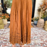 Current Air - Chestnut Fleur Suede Midi Skirt-410 Shorts/Skirts-CURRENT AIR CLOTHING-July & June Women's Fashion Boutique Located in San Antonio, Texas