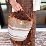 Mocha & Cream Bucket Bag-130 ACCESSORIES-Moda Luxe-July & June Women's Fashion Boutique Located in San Antonio, Texas