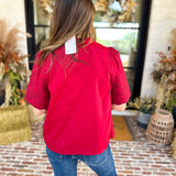 The Brunch Blouse - Burgundy-200 Fashion Blouses-ENTRO-July & June Women's Fashion Boutique Located in San Antonio, Texas