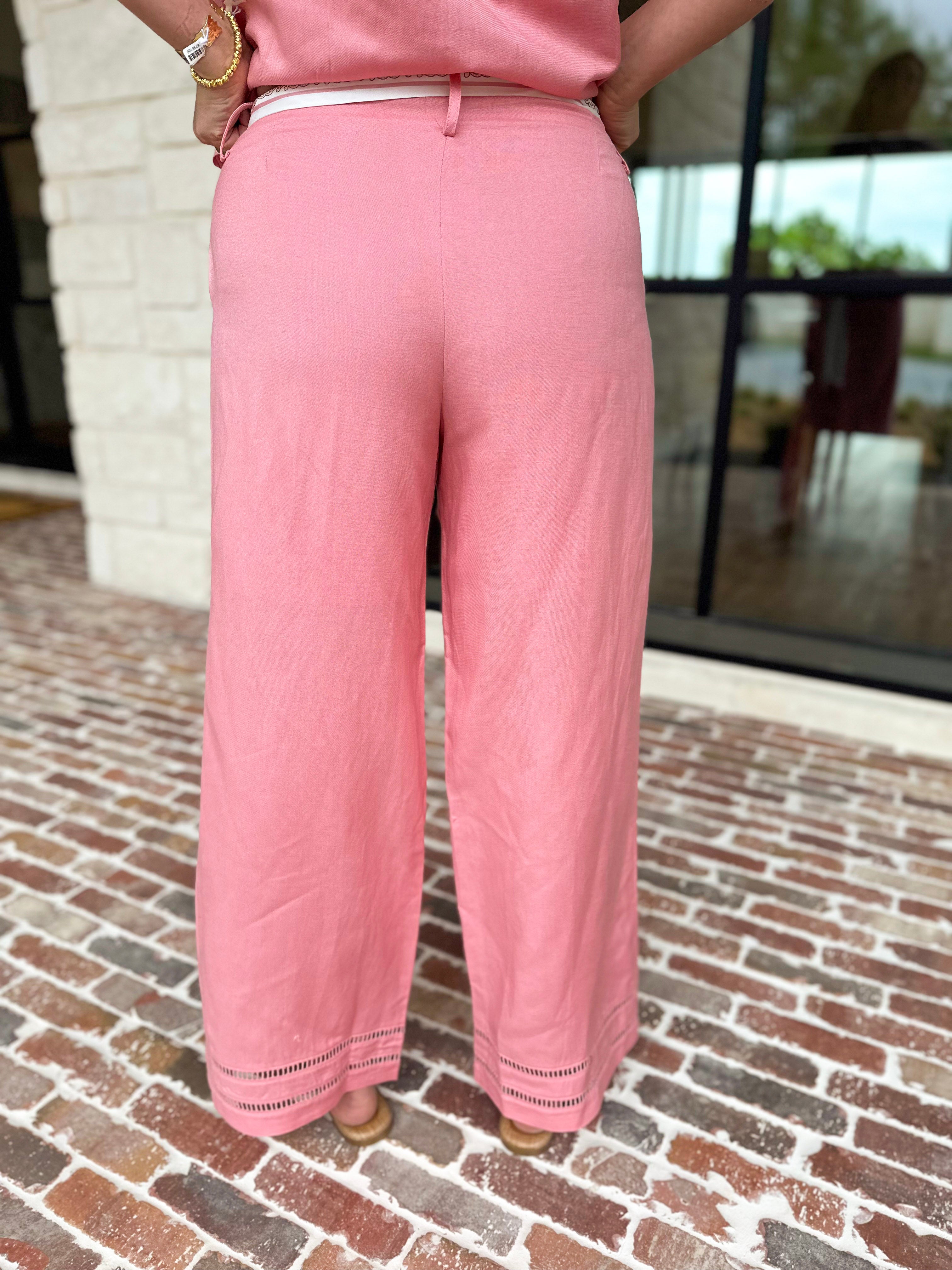Current Air - The Riviera Pant - Blush-400 Pants-CURRENT AIR CLOTHING-July & June Women's Fashion Boutique Located in San Antonio, Texas