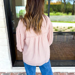 Breezy Gingham Blouse - Camel-200 Fashion Blouses-FATE-July & June Women's Fashion Boutique Located in San Antonio, Texas