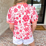 The Anderson Blouse - Red-200 Fashion Blouses-POLOGRAM-July & June Women's Fashion Boutique Located in San Antonio, Texas