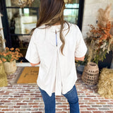 Suede Swing Blouse - Cream-200 Fashion Blouses-FATE-July & June Women's Fashion Boutique Located in San Antonio, Texas