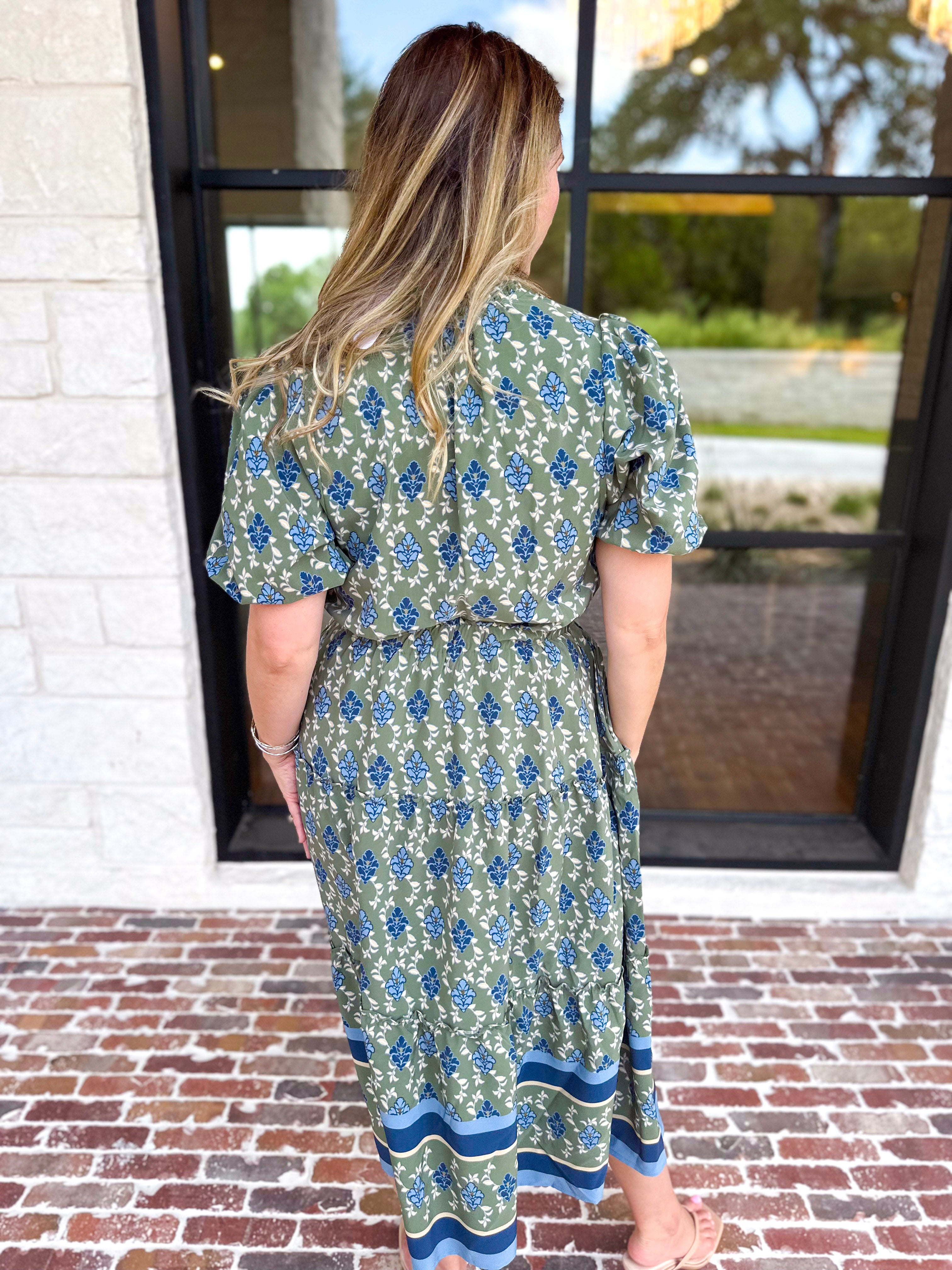 Mary Square - Lainey Midi Dress - Olive-500 Midi-MARY SQUARE-July & June Women's Fashion Boutique Located in San Antonio, Texas