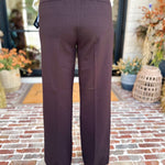 Liverpool - Kayla Wide Leg Trousers - Dark Brown-400 Pants-LIVERPOOL JEANS COMPANY-July & June Women's Fashion Boutique Located in San Antonio, Texas