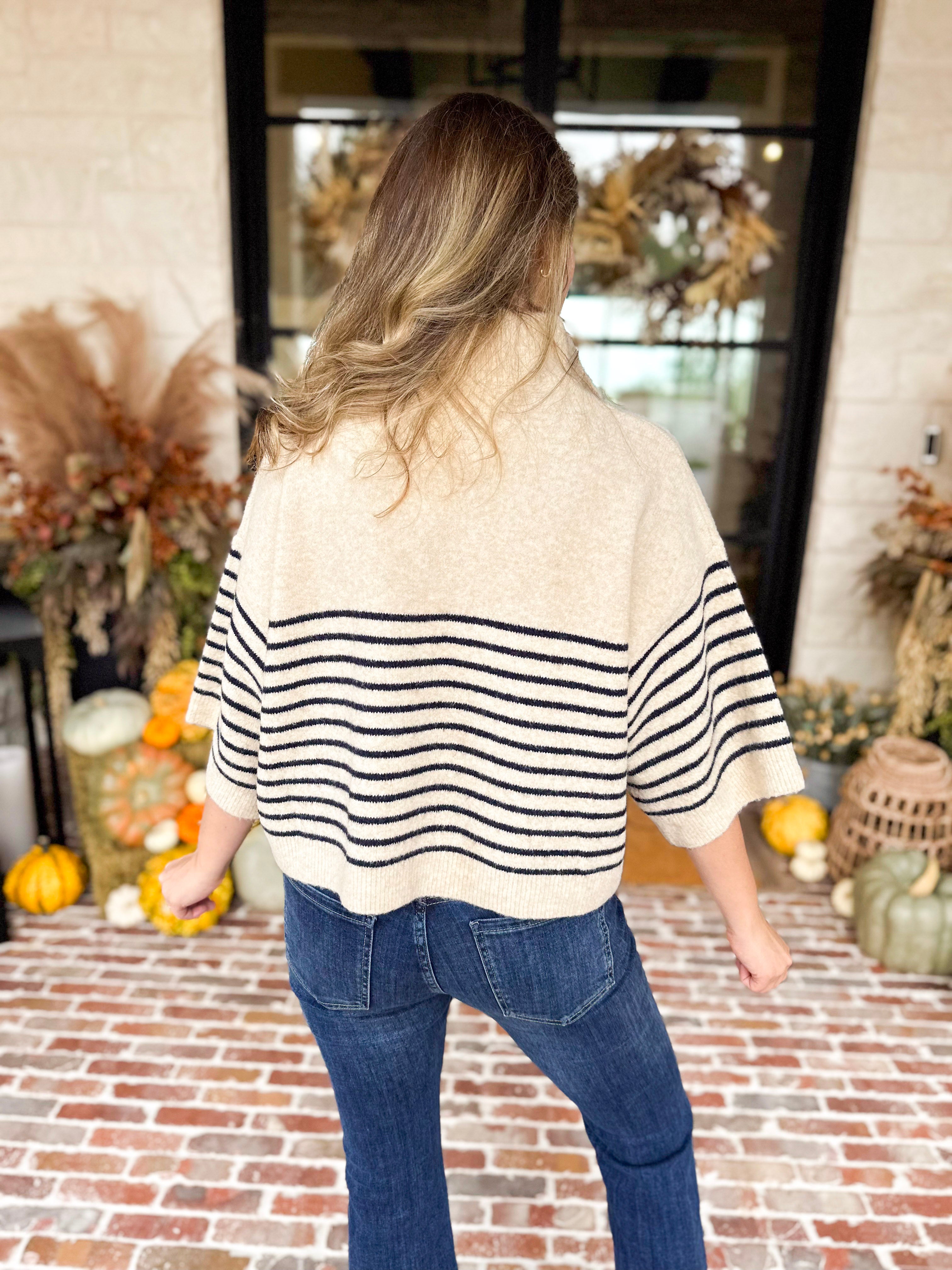 Cozy Weekend Sweater Top - Cream-230 Sweaters/Cardis-ENTRO-July & June Women's Fashion Boutique Located in San Antonio, Texas