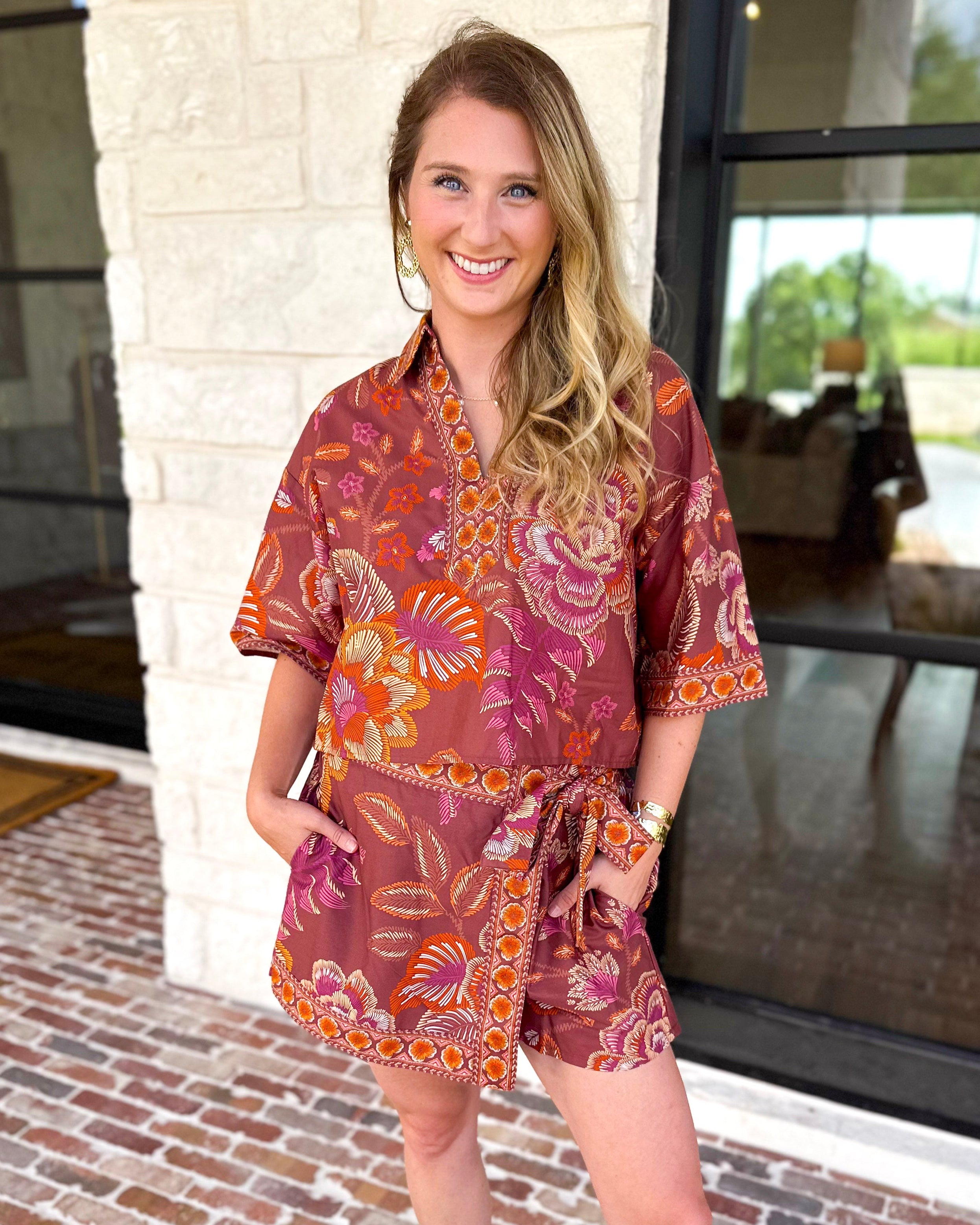 The Retreat Skort Set - Terra Cotta-510 Mini-ENTRO-July & June Women's Fashion Boutique Located in San Antonio, Texas
