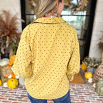 Golden Bubble Sleeve Blouse-200 Fashion Blouses-JODIFL-July & June Women's Fashion Boutique Located in San Antonio, Texas