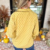Golden Bubble Sleeve Blouse-200 Fashion Blouses-JODIFL-July & June Women's Fashion Boutique Located in San Antonio, Texas