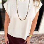 Chic Essentials Top - Cream-210 Casual Blouses-ENTRO-July & June Women's Fashion Boutique Located in San Antonio, Texas