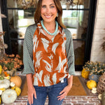 THML - Autumn Pattern Play Blouse-200 Fashion Blouses-THML-July & June Women's Fashion Boutique Located in San Antonio, Texas