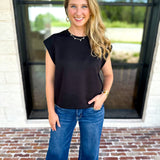 Chic Essentials Top - Black-210 Casual Blouses-ENTRO-July & June Women's Fashion Boutique Located in San Antonio, Texas