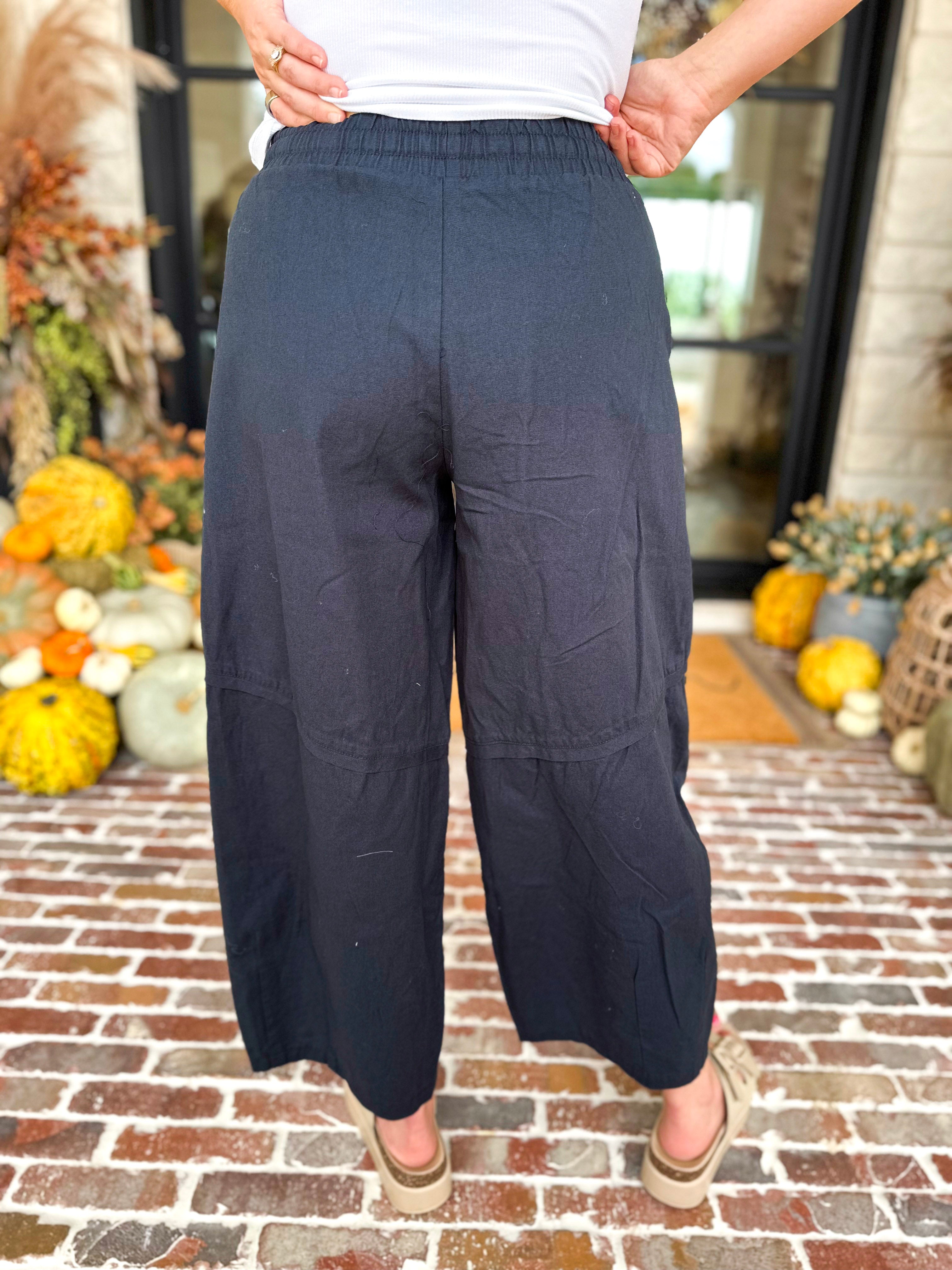Cotton Barrel Utility Pant - Midnight-400 Pants-MONO B-July & June Women's Fashion Boutique Located in San Antonio, Texas