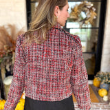 Liverpool - Wine Country Tweed & Fringe Jacket-600 Outerwear-LIVERPOOL JEANS COMPANY-July & June Women's Fashion Boutique Located in San Antonio, Texas