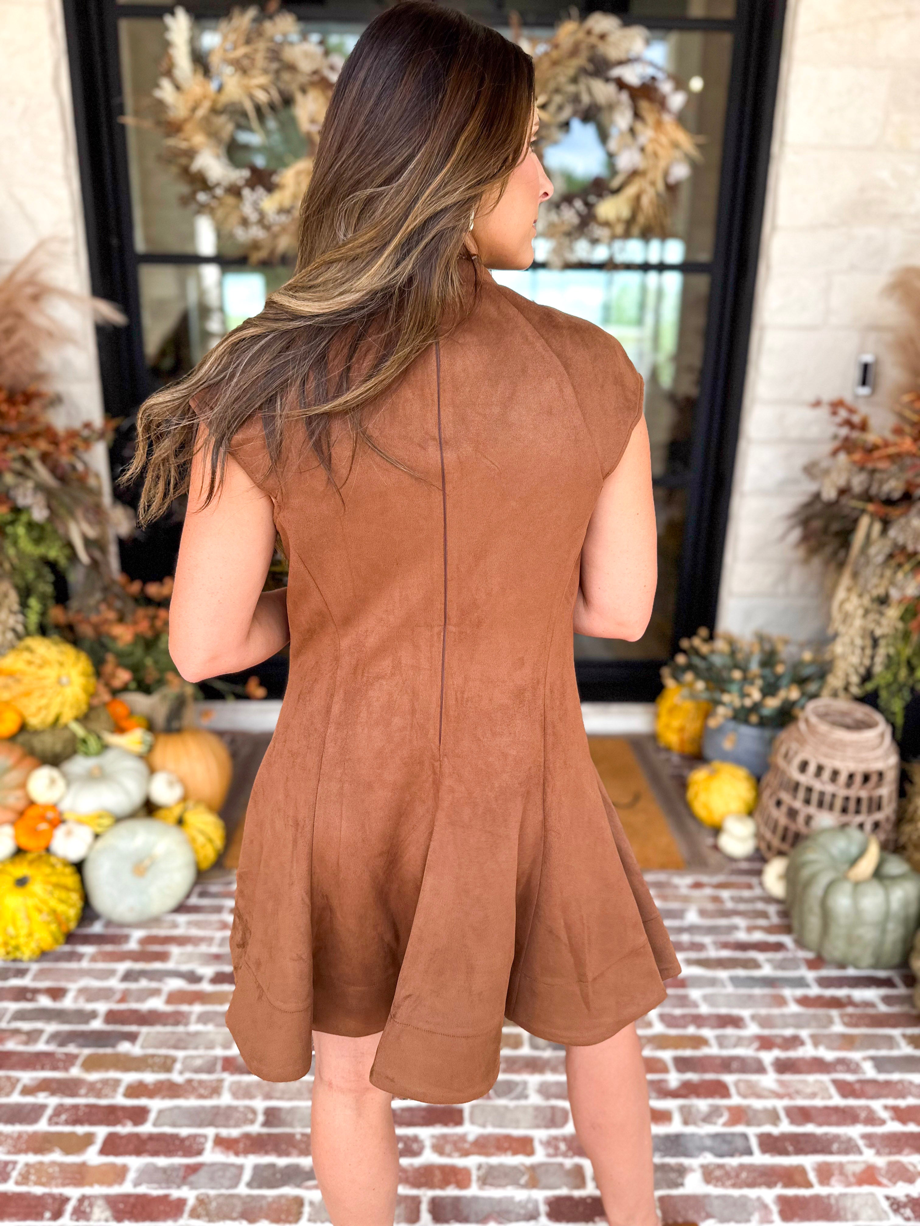Monroe Suede Flirty Mini Dress-510 Mini-FATE-July & June Women's Fashion Boutique Located in San Antonio, Texas