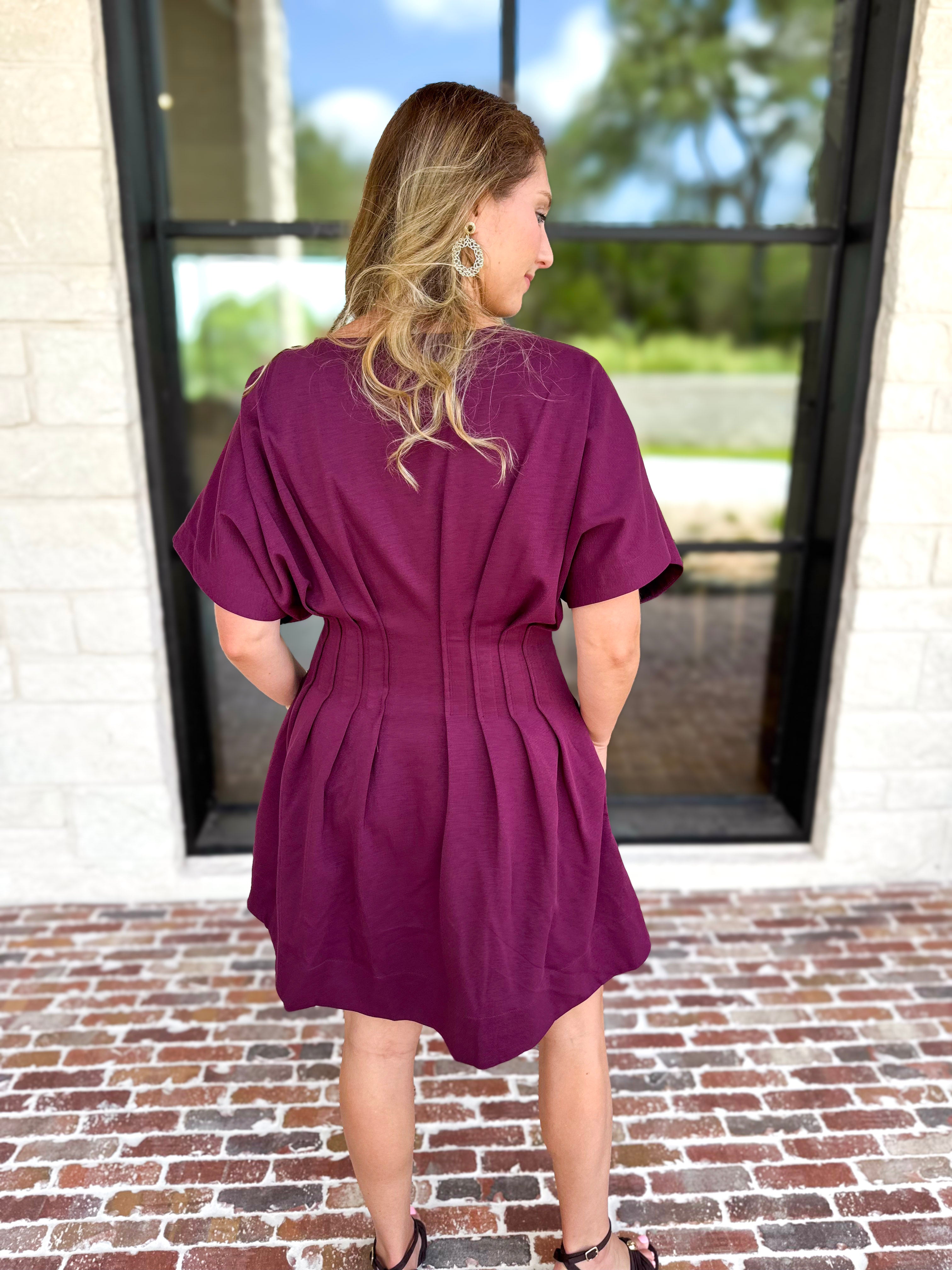 Elevated Chic Mini Dress - Plum-510 Mini-ENTRO-July & June Women's Fashion Boutique Located in San Antonio, Texas