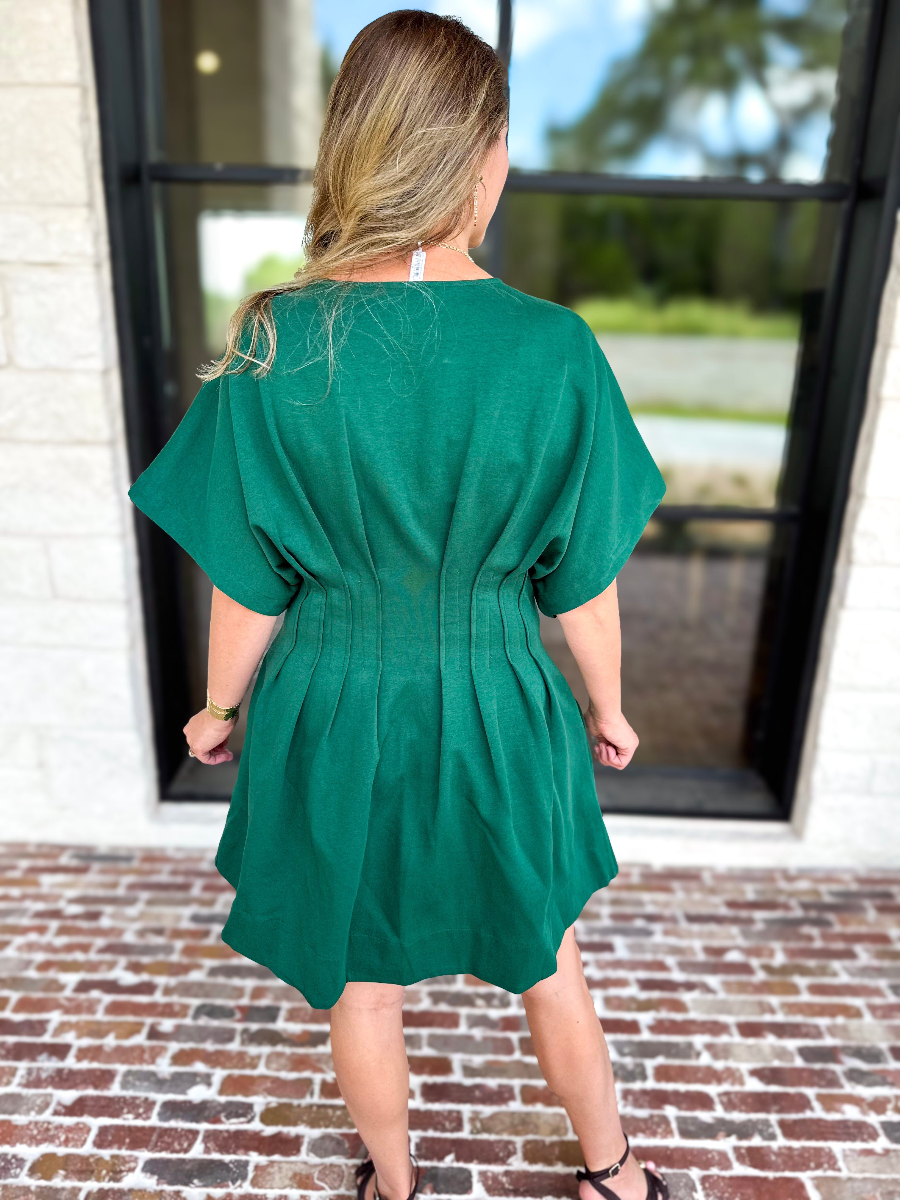 Elevated Chic Mini Dress - Hunter Green-510 Mini-ENTRO-July & June Women's Fashion Boutique Located in San Antonio, Texas