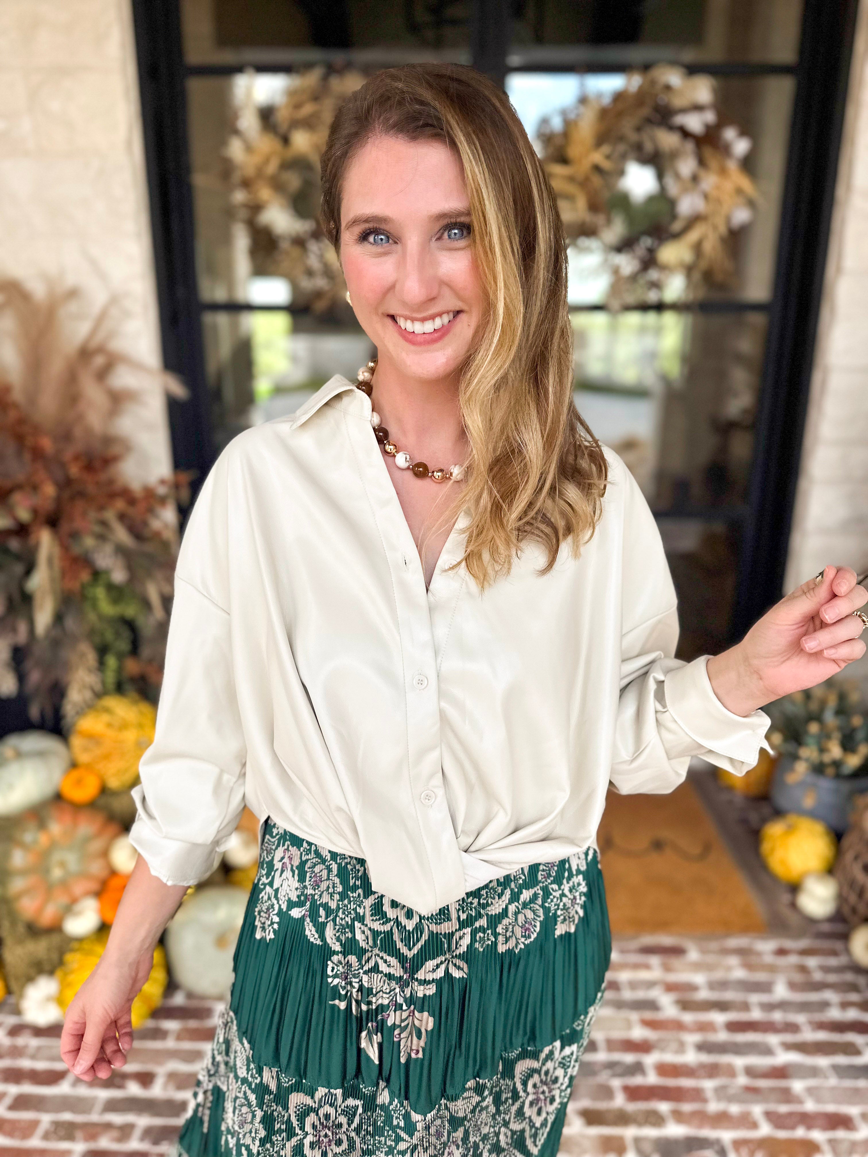 Not Your Average Button Down Blouse-200 Fashion Blouses-FATE-July & June Women's Fashion Boutique Located in San Antonio, Texas