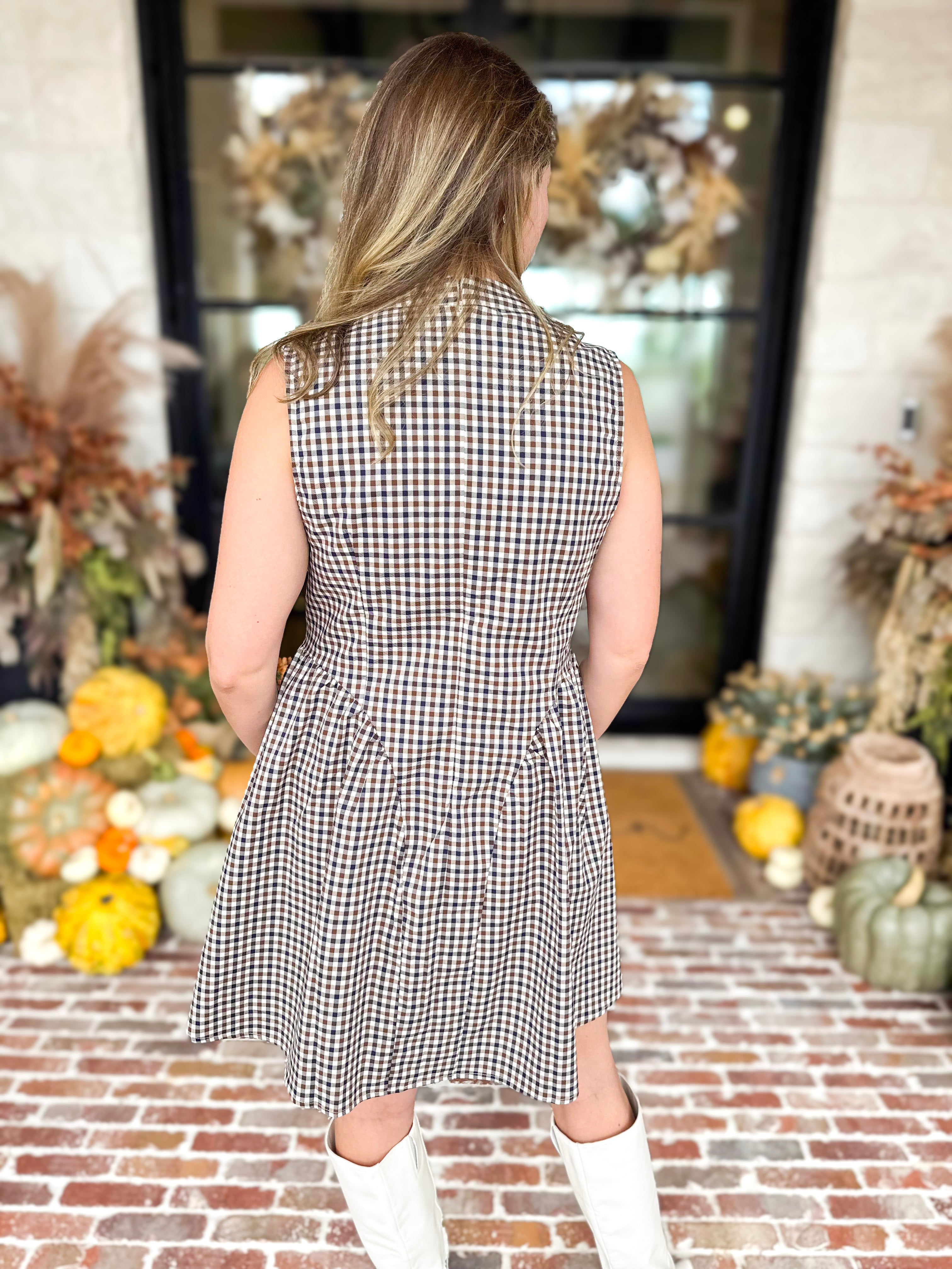 THML - Downtown Gingham Mini Dress-510 Mini-THML-July & June Women's Fashion Boutique Located in San Antonio, Texas