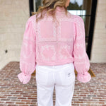 Bloom Where You're Planted Blouse - Pink-200 Fashion Blouses-ENTRO-July & June Women's Fashion Boutique Located in San Antonio, Texas