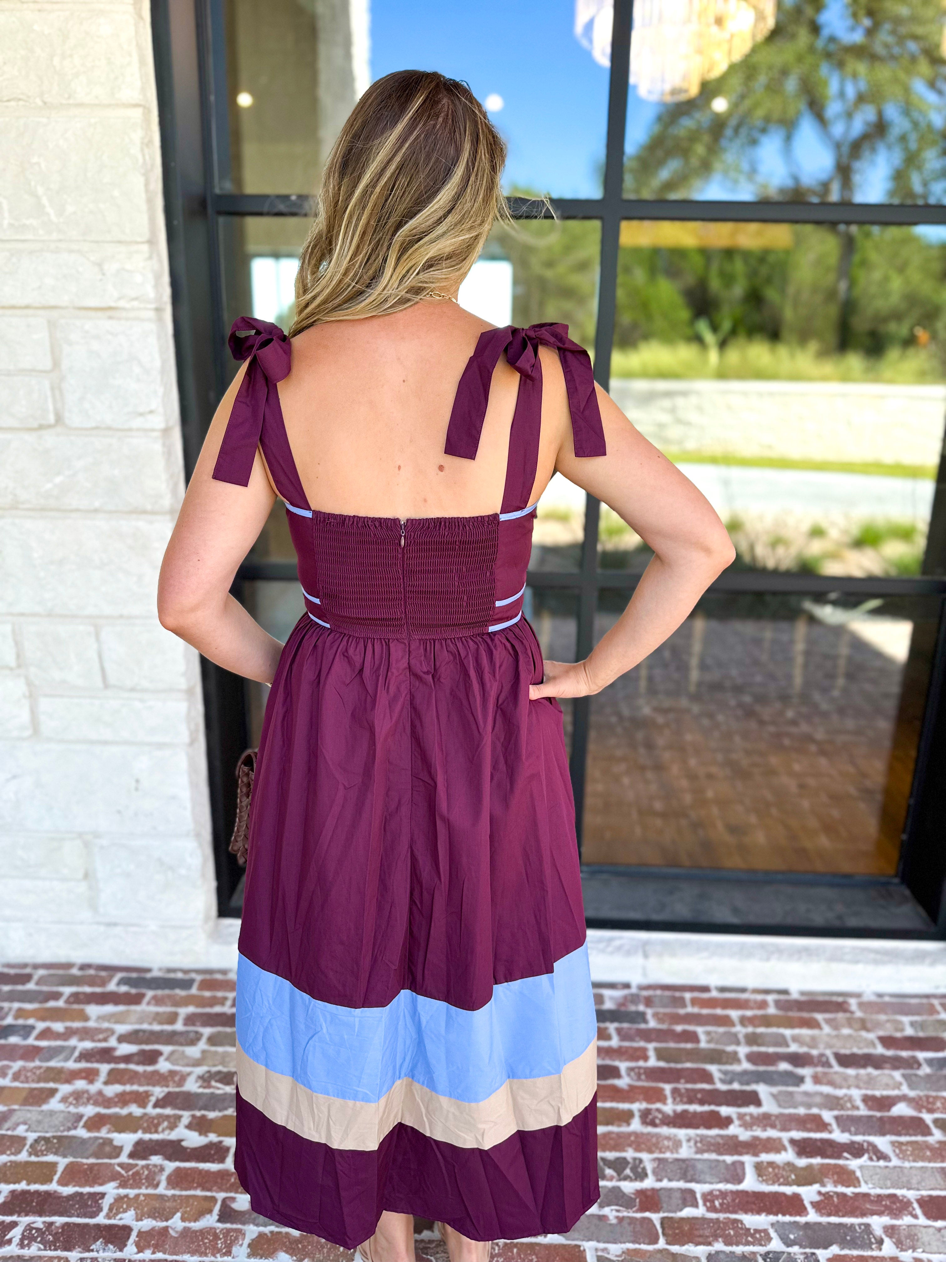 The Romy Midi Dress - Plum-500 Midi-ENTRO-July & June Women's Fashion Boutique Located in San Antonio, Texas