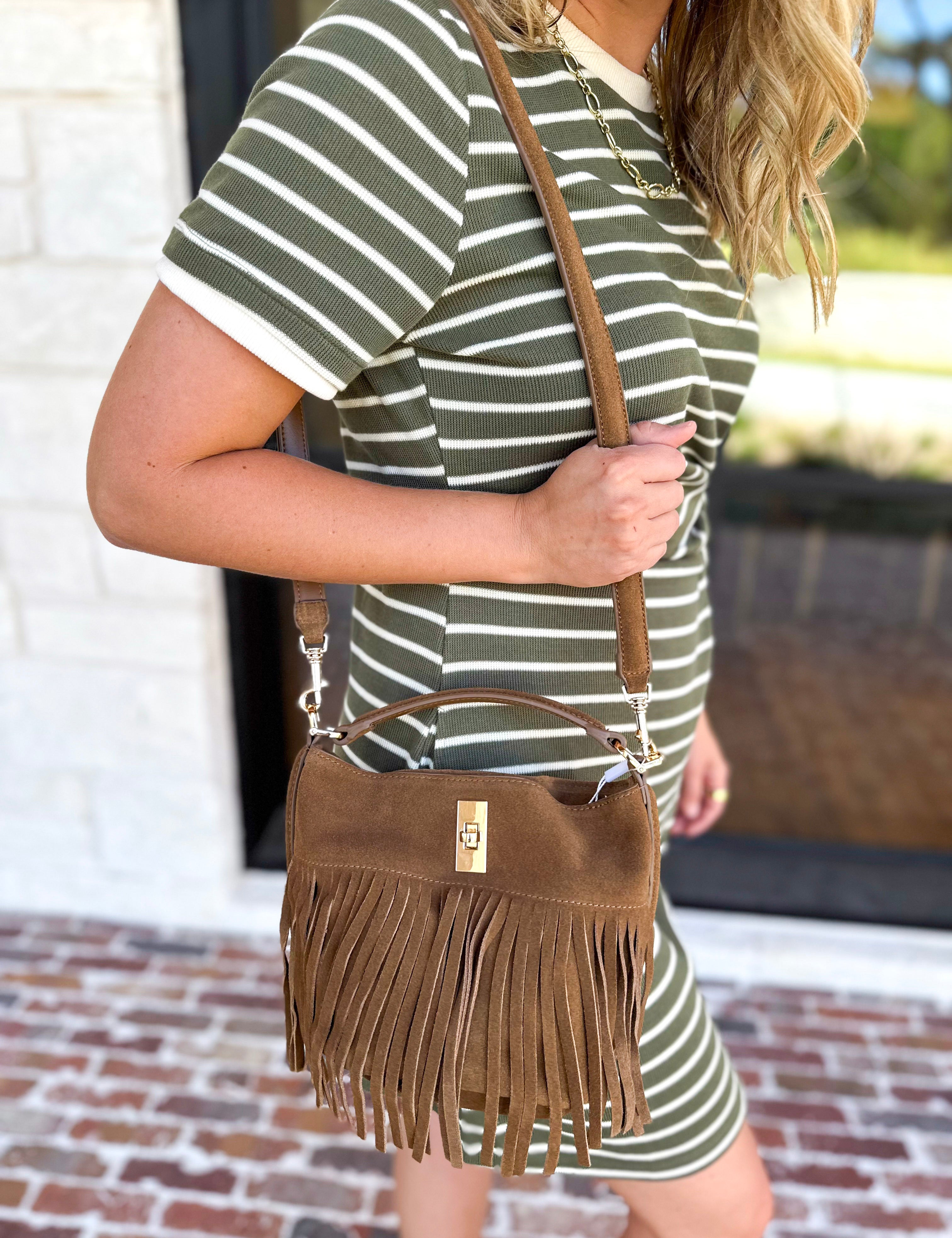 Fringe Crossbody Purse - Hazelnut-130 ACCESSORIES-Moda Luxe-July & June Women's Fashion Boutique Located in San Antonio, Texas