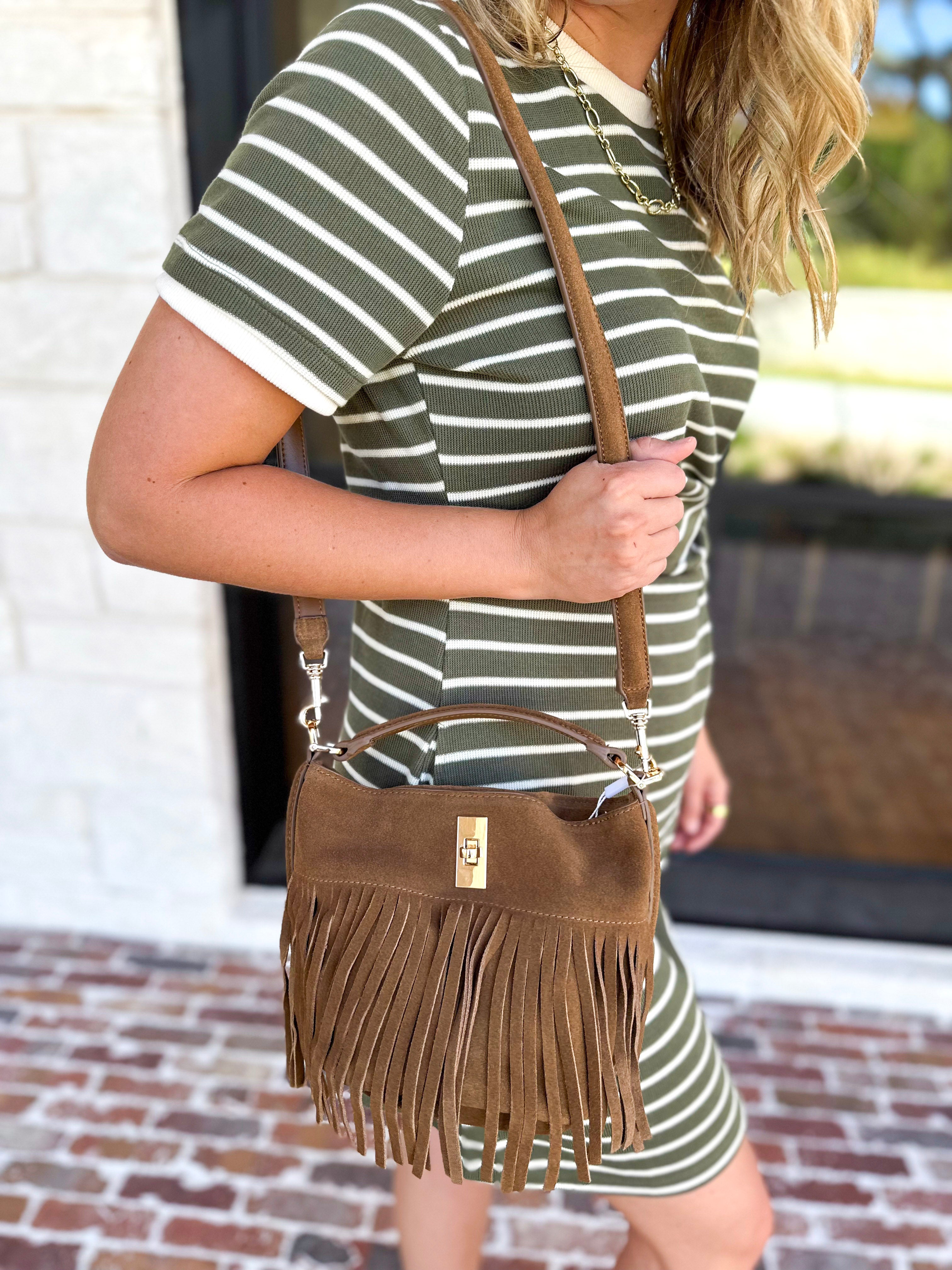 Fringe Crossbody Purse - Hazelnut-130 ACCESSORIES-Moda Luxe-July & June Women's Fashion Boutique Located in San Antonio, Texas