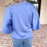 Easy Oversized Knit Top - Blue-230 Sweaters/Cardis-ENTRO-July & June Women's Fashion Boutique Located in San Antonio, Texas
