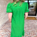 The Graceful Gathering Midi Dress - Green-500 Midi-ENTRO-July & June Women's Fashion Boutique Located in San Antonio, Texas