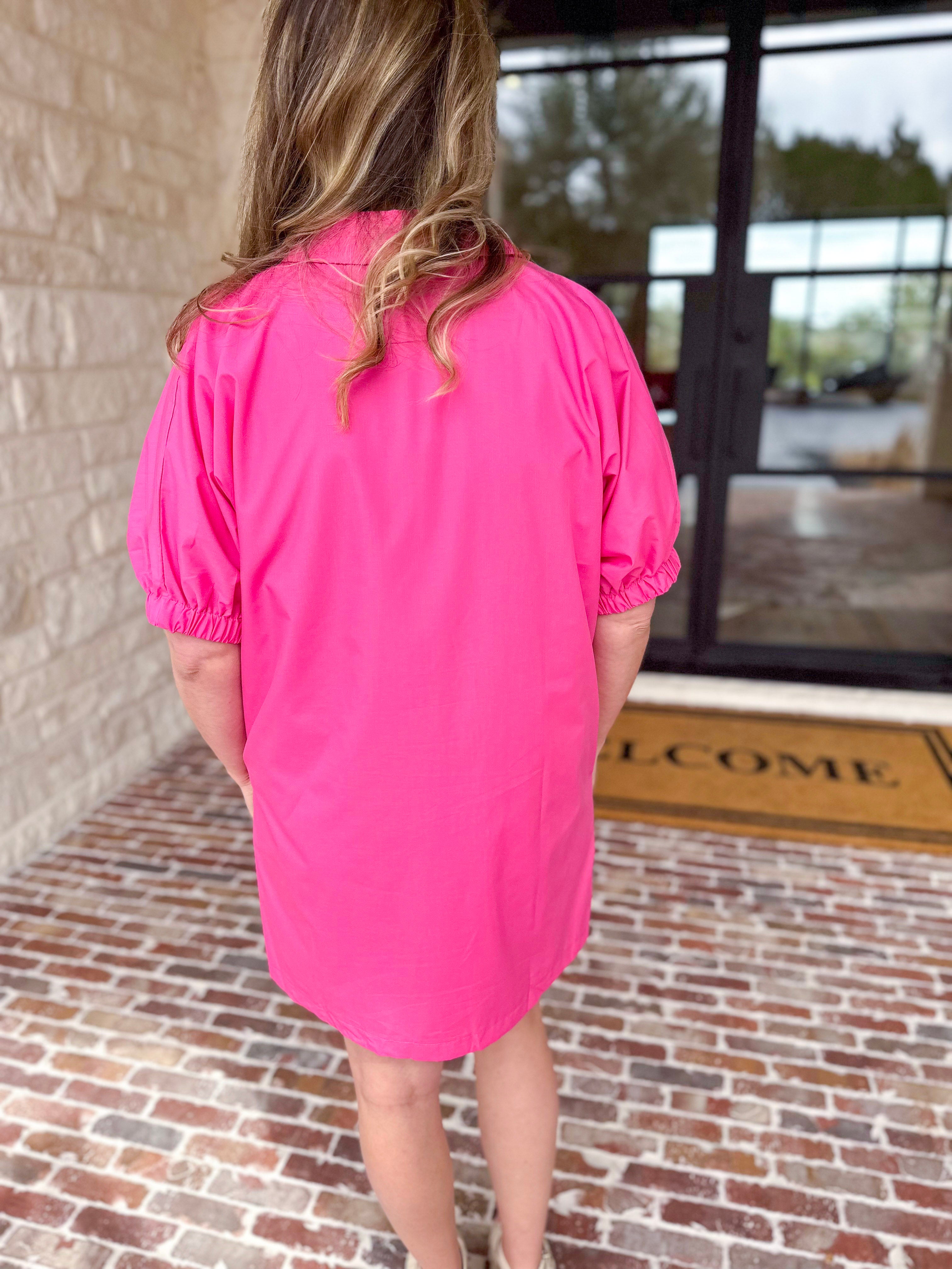 The Polished Mini Dress - Bubblegum Pink-510 Mini-ENTRO-July & June Women's Fashion Boutique Located in San Antonio, Texas
