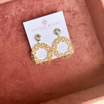Natalie Wood - Gilded Statement Earrings - Blue Chalcedony-110 Jewelry & Hair-Natalie Wood-July & June Women's Fashion Boutique Located in San Antonio, Texas