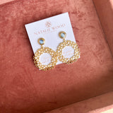 Natalie Wood - Gilded Statement Earrings - Blue Chalcedony-110 Jewelry & Hair-Natalie Wood-July & June Women's Fashion Boutique Located in San Antonio, Texas