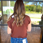 The Timeless Lace Detail Top - Mocha-200 Fashion Blouses-ENTRO-July & June Women's Fashion Boutique Located in San Antonio, Texas